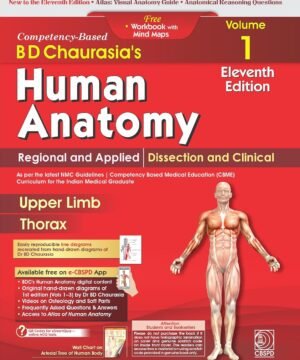 9788169441872 B D Chaurasia's Human Anatomy, Vol. 1, 11th Edition | Regional and Applied Dissection and Clinical : Upper Limb and Thorax with Free Workbook and Mind Maps (PB 2027) Available at english book depot jhansi- myebd.in- online book store- jhansi- india- best bookstore- since 1935