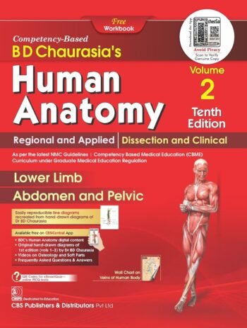 BD Chaurasia’s Human Anatomy, 10/ed Vol - 2, Regional and Applied Dissection and Clinical Lower Limb Abdomen and Pelvic