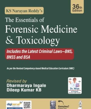 Online Bookstore 19 KS NARAYAN REDDY'S THE ESSENTIALS OF FORENSIC MEDICINE & TOXICOLOGY by Dharmaraya Ingale (Author), Dileep KUmar KB (Author) 36th edition, Jaypee publisher, Medical Books, MBBS