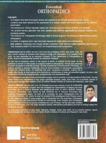 ESSENTIAL ORTHOPAEDICS by J Maheshwari (Author) jaypee publication, mbbs, medical books