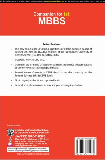 Companion For 1St Mbbs By Singi Yatirajroopali Somani. English book depot, ebd, Best book for MBBS, Best online bookstore. myebd.in