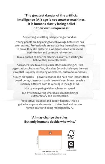 Humans First, Machines Second: 30 Sparks To Reimagine Winning In The Age Of AI available at english book depot jhansi- myebd.in- online book store- jhansi- india- best bookstore- since 1935